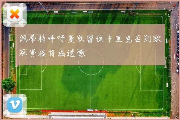 佩蒂特呼吁曼联留住卡里克否则欧冠资格将成遗憾